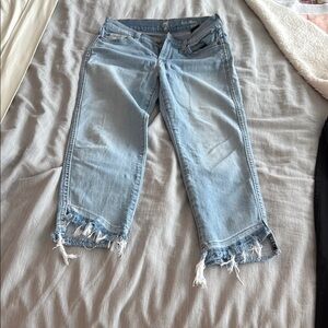 Women's Light Blue Distressed Jeans